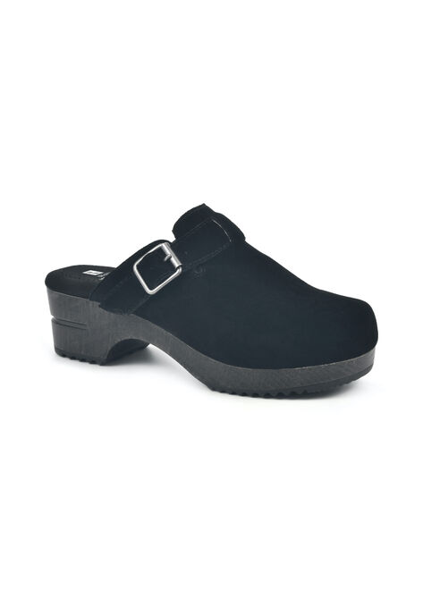 White Mountain Behold Clog Mule, BLACK SUEDE, hi-res image number null
