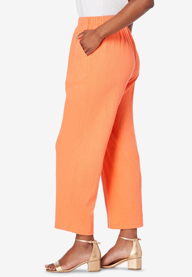Crinkle-Knit Gauze Pant, , alternate image number null