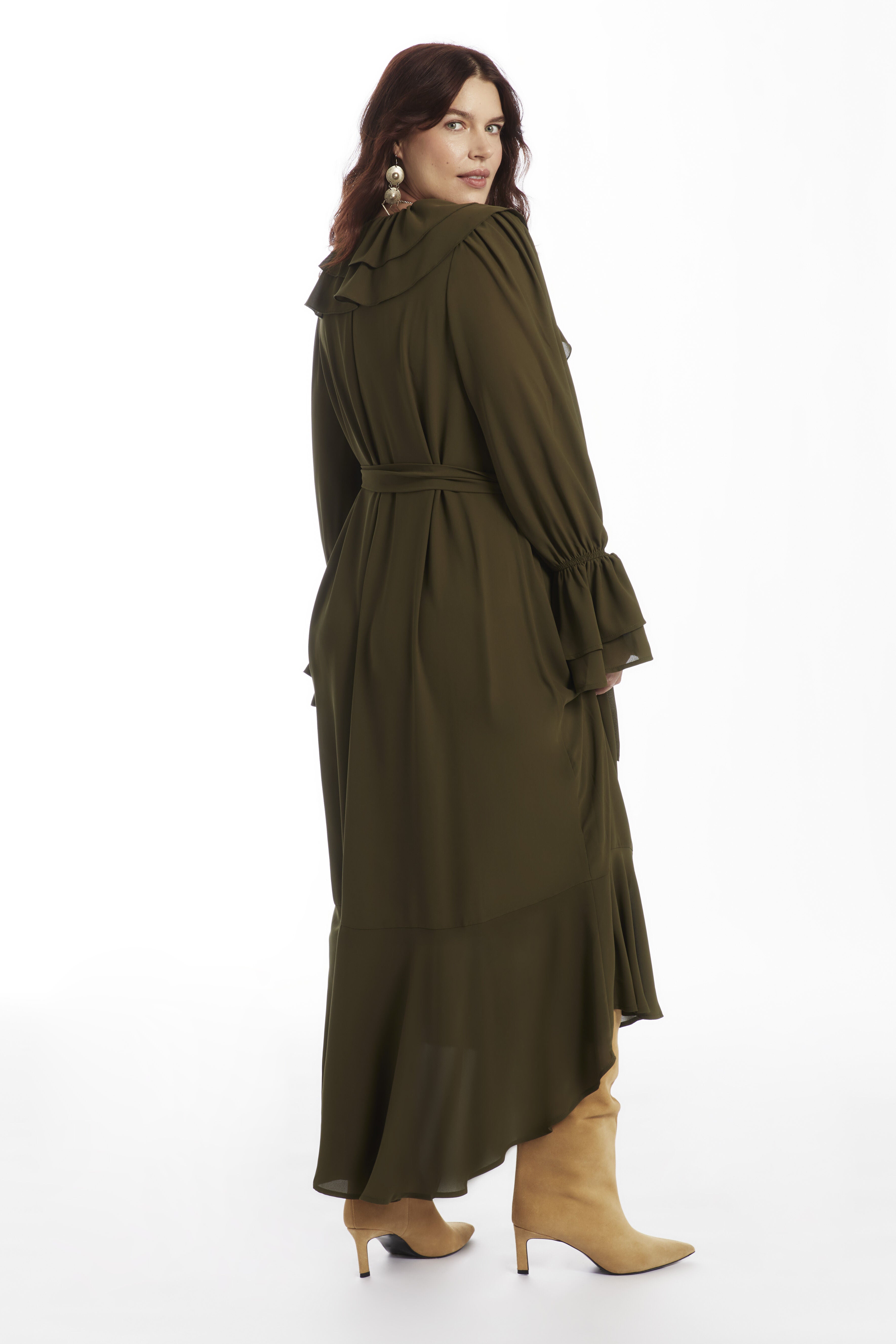 Cascading Ruffle Maxi Dress, FOREST NIGHT, alternate image number 2