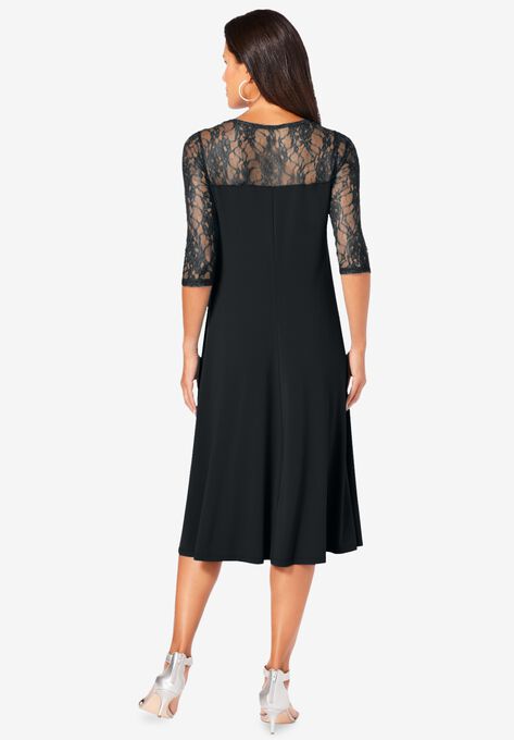 Ultrasmooth® Fabric Illusion Lace Swing Dress, , on-hover image number null