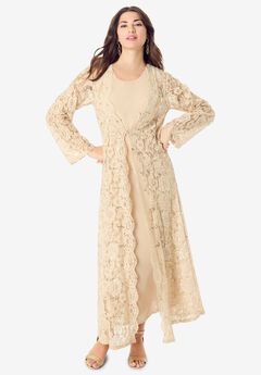 Lace Jacket Maxi Dress Set
