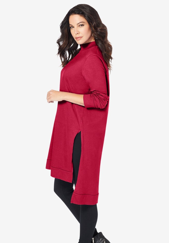 High Low Mockneck Ultimate Tunic, , alternate image number null