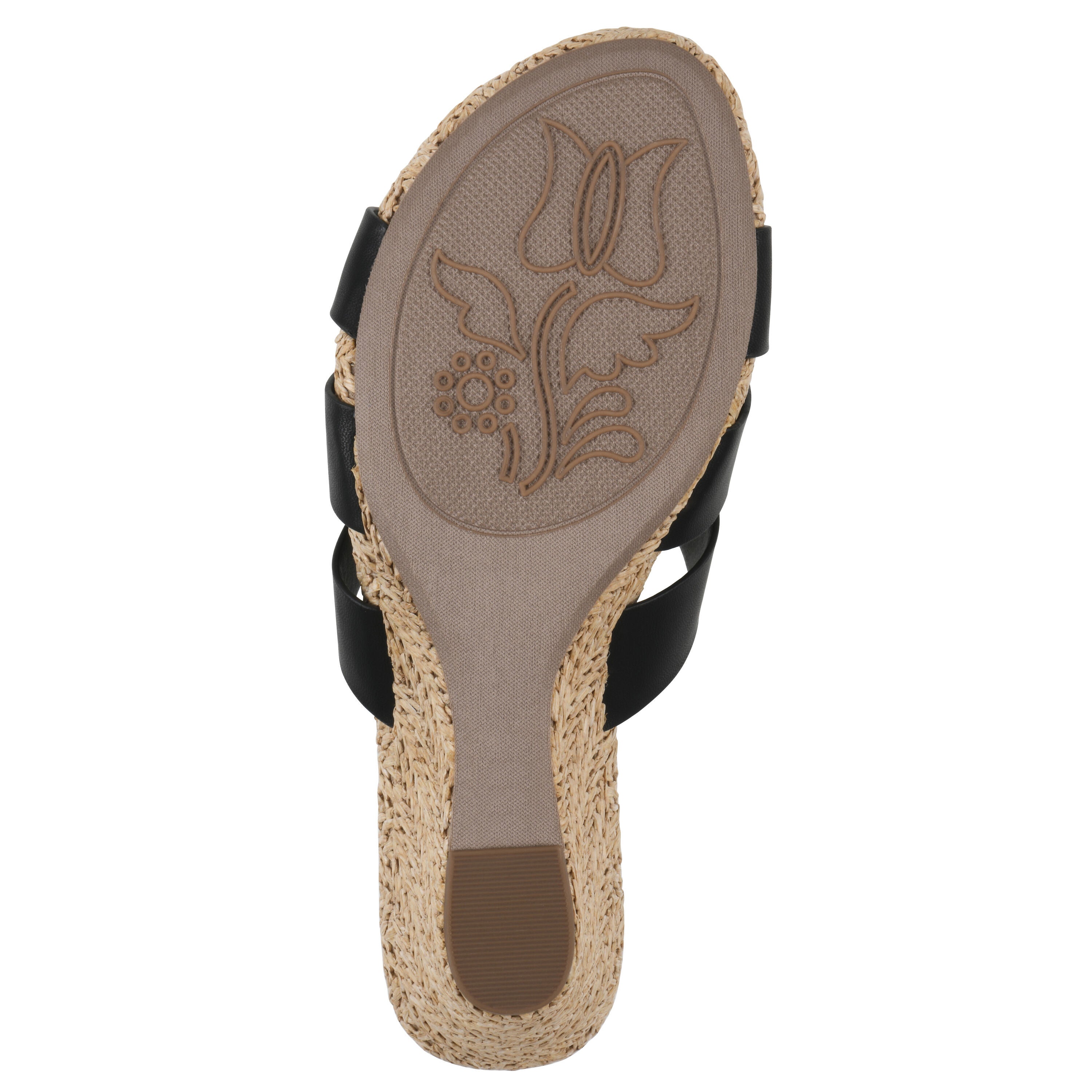 Atavi Wedge Sandal, BLACK SMOOTH, alternate image number 5