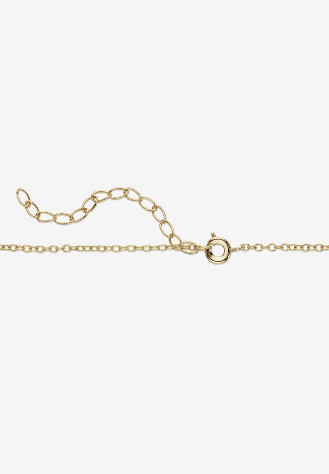 Gold-Plated Diamond Accent Cluster Pendant with 18 inches Chain, , on-hover image number 1