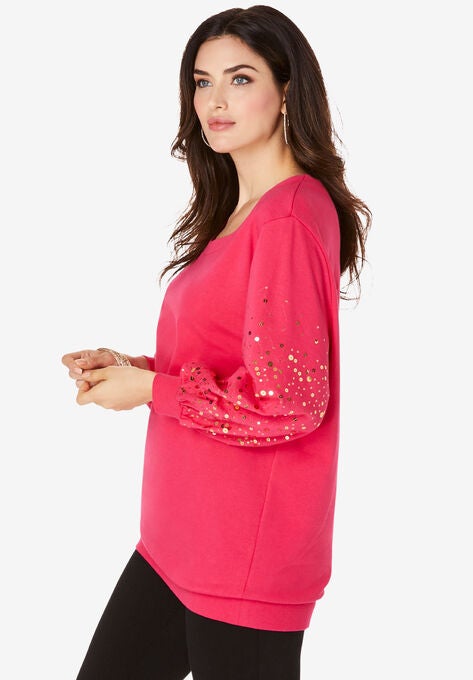 Embellished Sweatshirt Tunic, , alternate image number null