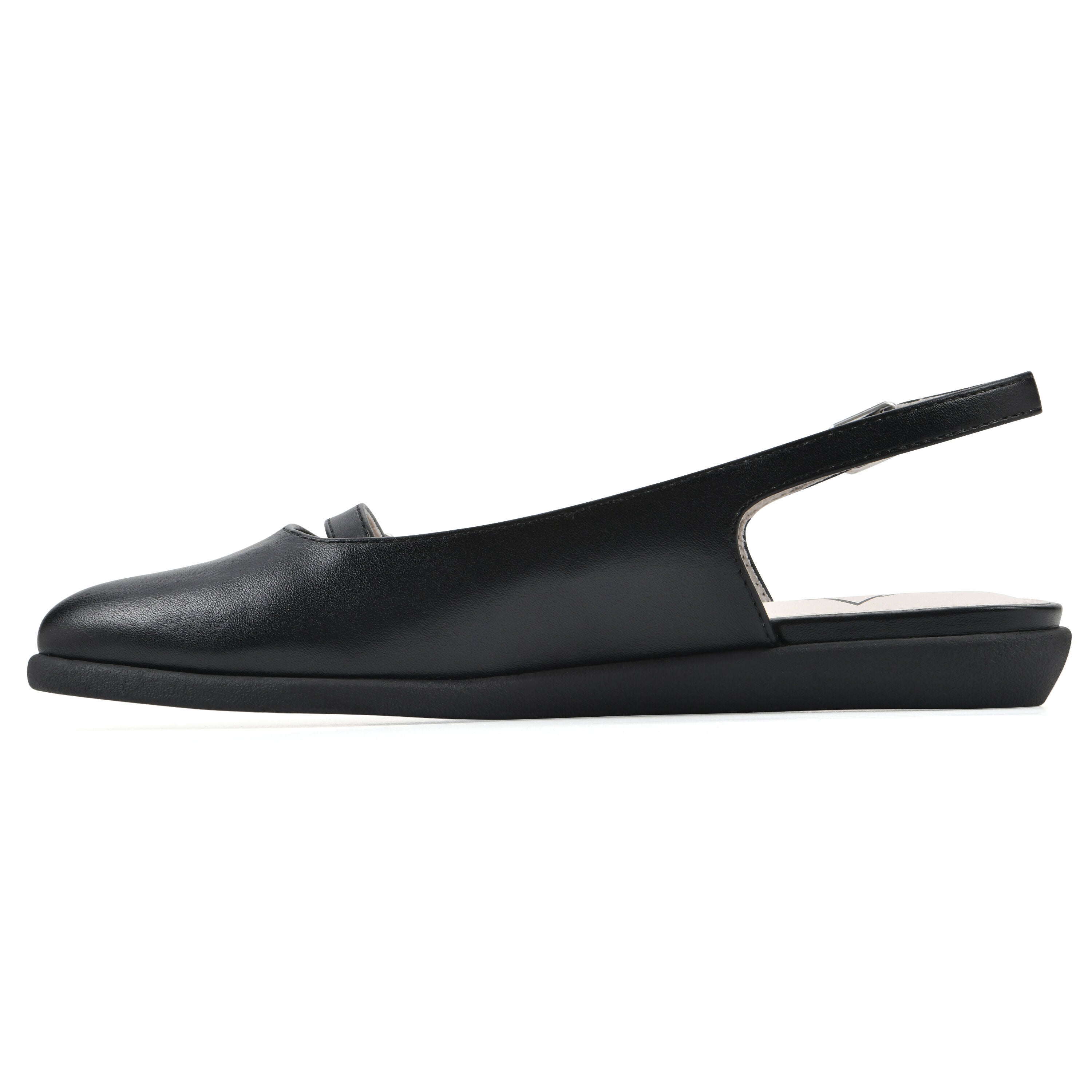 Miloni Slingback Flat, BLACK SMOOTH, alternate image number 3