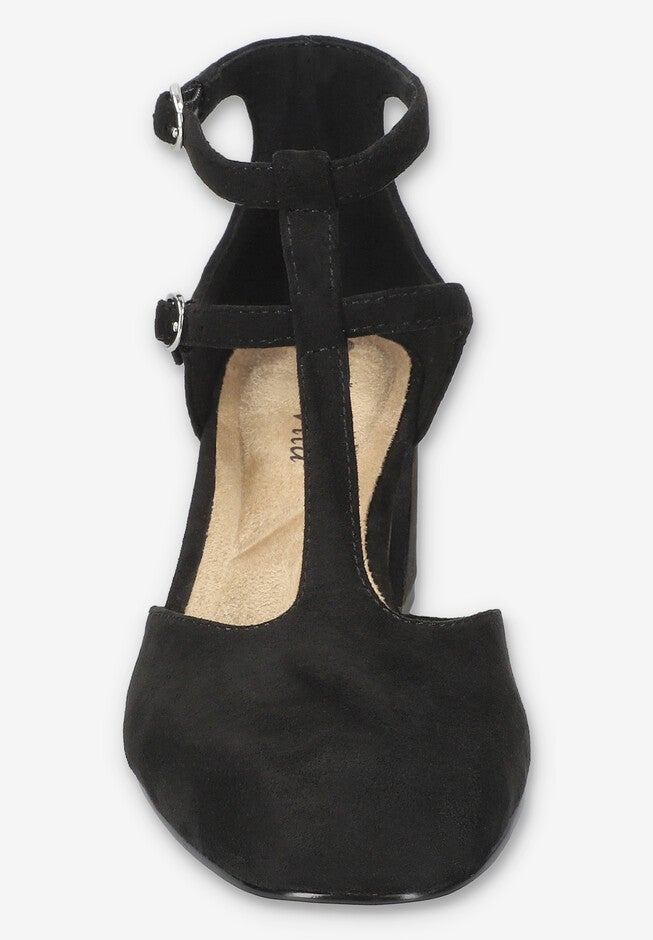 Harpswell Block Heel Pump, BLACK SUEDE, alternate image number 3