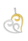 Yellow Gold Over Sterling Silver Open Heart With Swirls Box Chain Pendant Necklace, , on-hover image number null