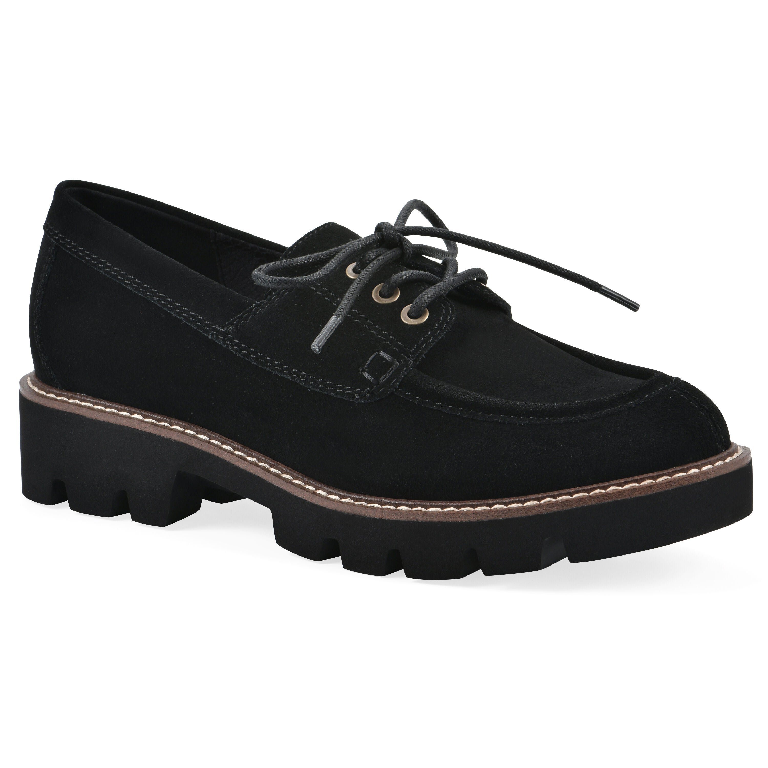 Gino Lug Sole Loafer, BLACK SUEDE, hi-res image number 0