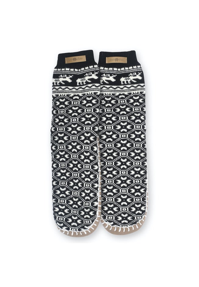 Cuffed Pattern Slipper Sock, , on-hover image number null