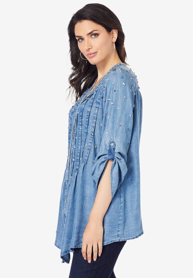 Glam-Embellished Big Shirt, , alternate image number 2