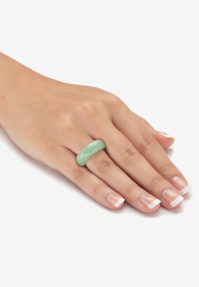 Genuine Green Jade Ring (8.5Mm) Jewelry, , alternate image number null