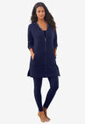 Mega Tunic Thermal Hoodie Cardigan, , alternate image number null