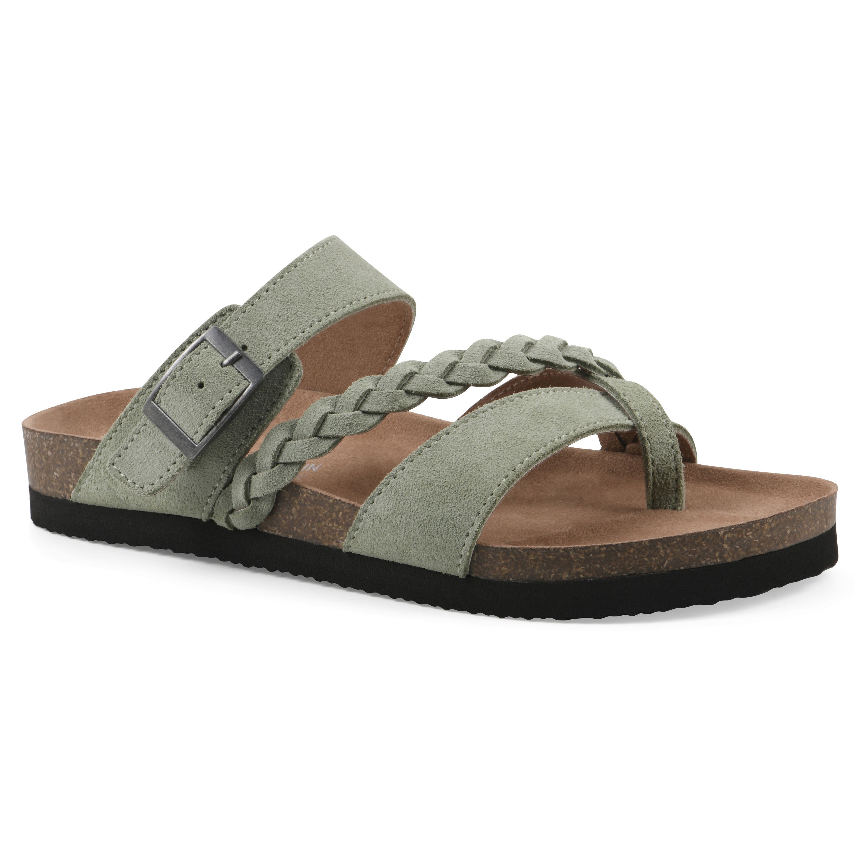Hazy Footbeds Sandal, SAGE GREEN SUEDE, hi-res image number 0