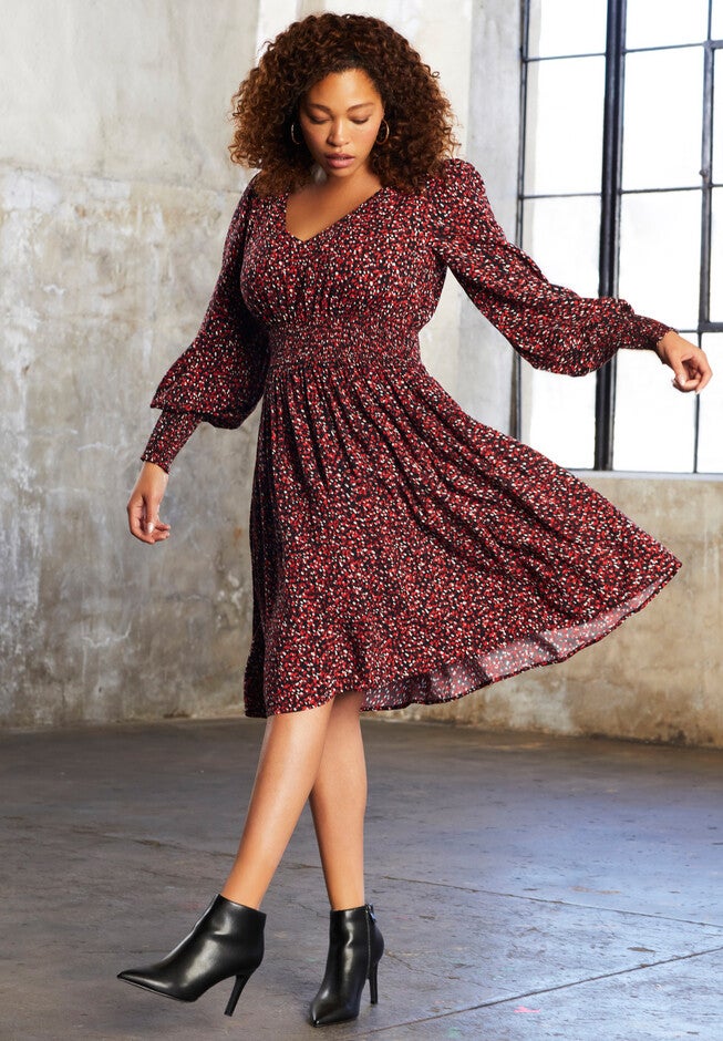 Smocked Waist Midi Dress, , alternate image number null