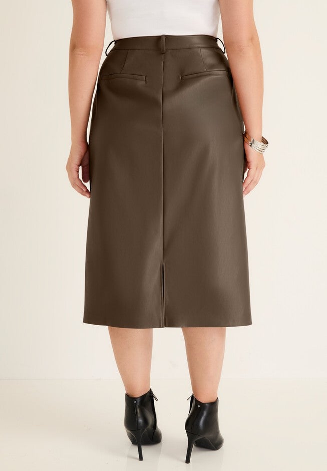 Faux Leather Skirt, , on-hover image number null