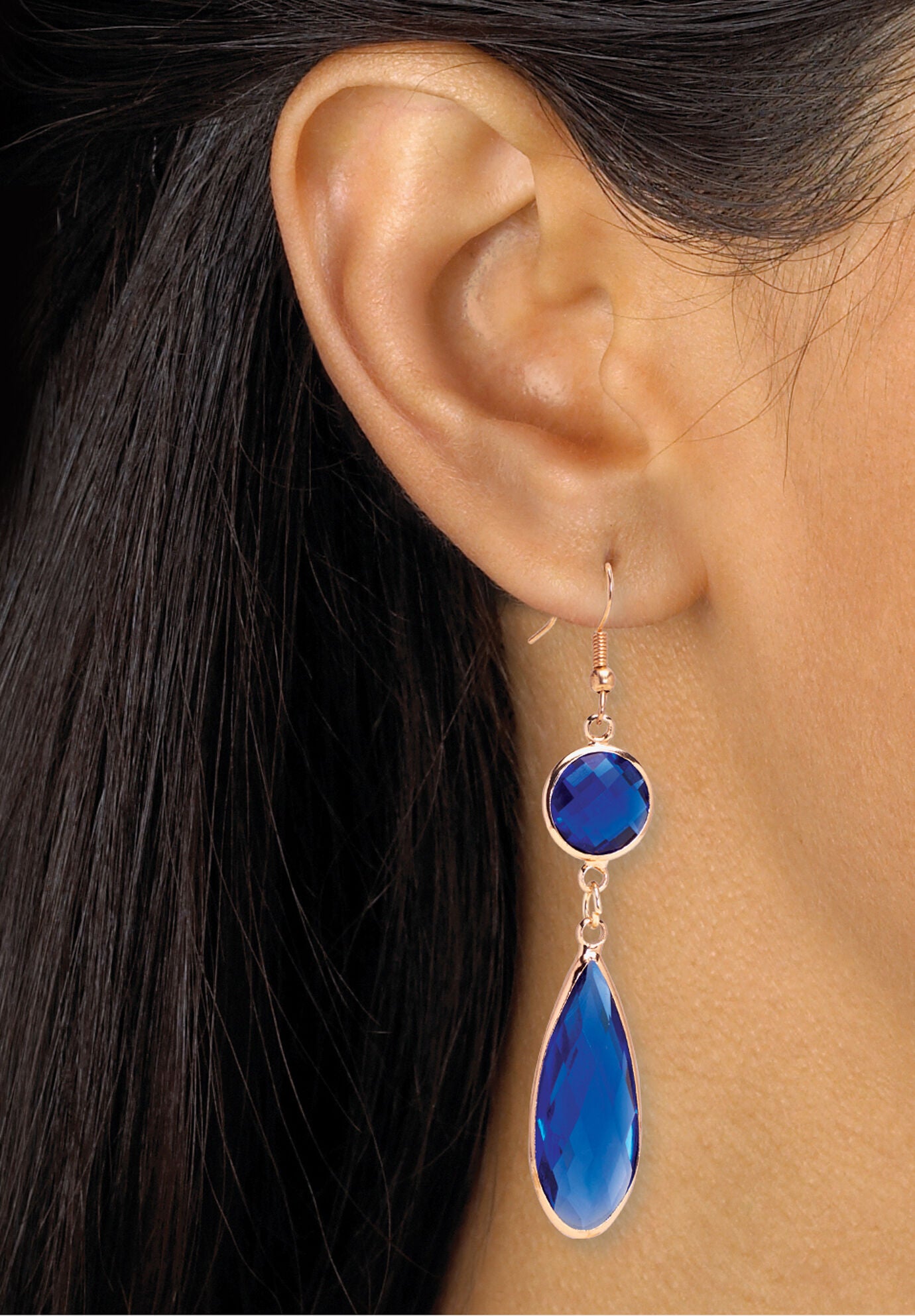 Blue Crystal Goldtone Vintage-Inspired Jewelry Set, , alternate image number 6