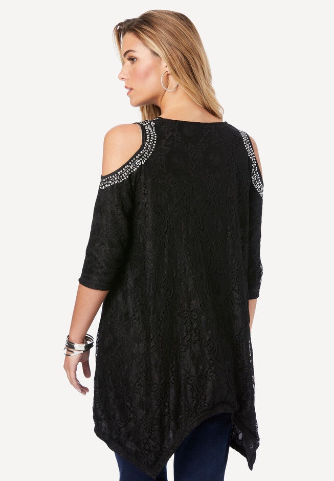 Embellished Cold-Shoulder Tunic, , on-hover image number null