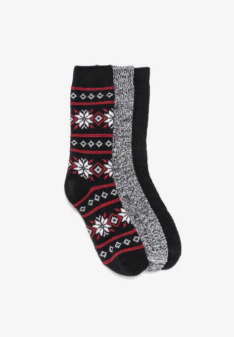 3 Pair Pack Boot Socks, EBONY RED, hi-res image number null