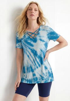 Ultimate Lattice Neck Short Sleeve Tunic
