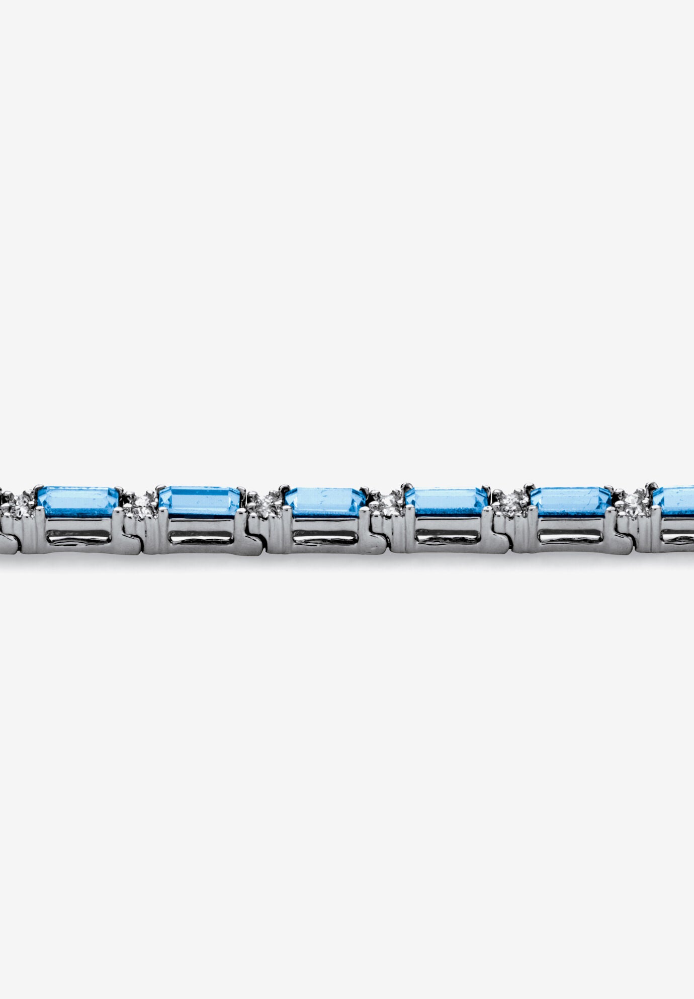 Birthstone Silvertone Tennis Bracelet 7.5 inches, , on-hover image number 1