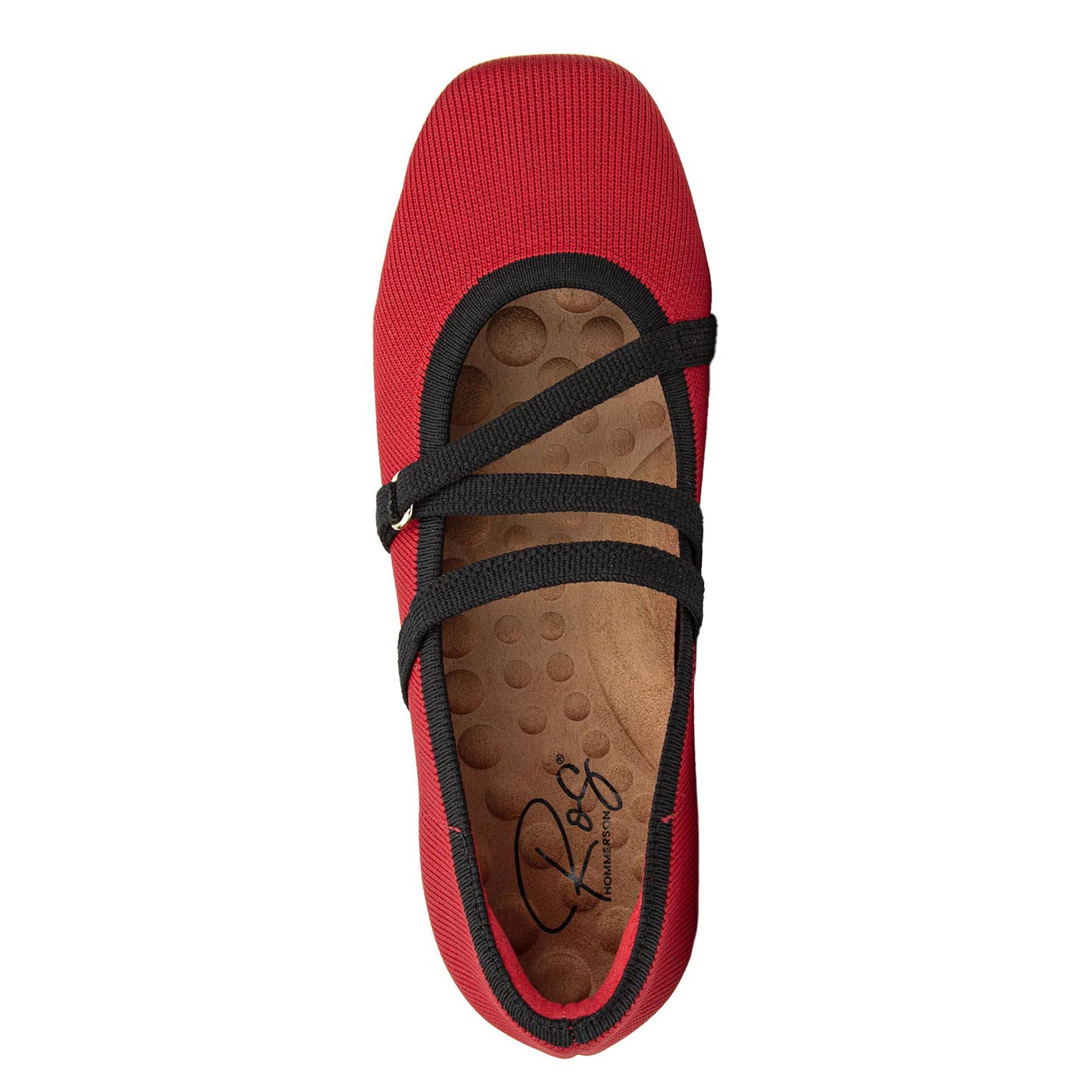 Nicolette Zig Zag Stretch Knit Flat, RED KNIT, alternate image number 5