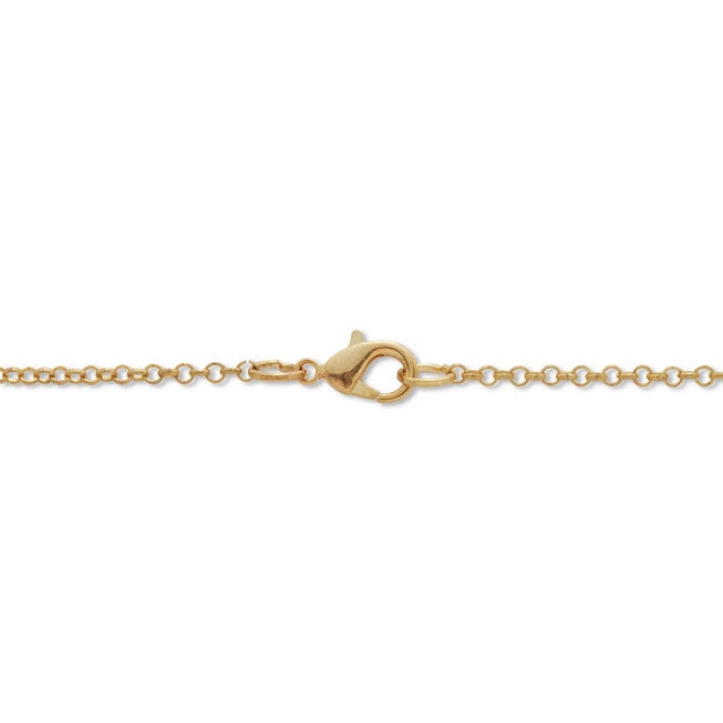 Mandala Flower Magnifying Glass Goldtone Pendant Necklace 23 inches, WHITE, on-hover image number 1