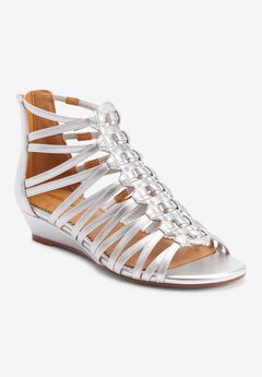 Silver Sandals With Low Heel