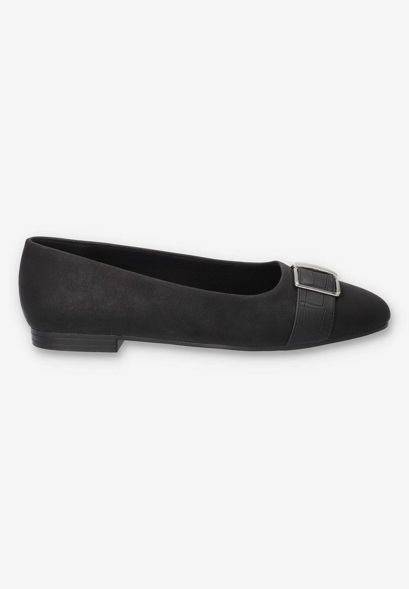 Keely Square Toe Flat, BLACK MATTE, alternate image number 2