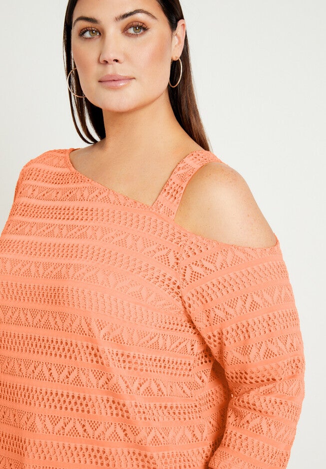 Cold Shoulder Lace Top, , alternate image number null