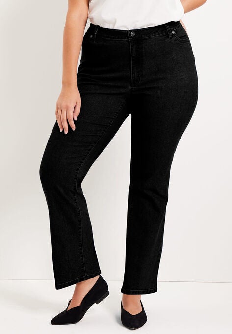 Curvie Fit Bootcut Jeans, BLACK, hi-res image number null