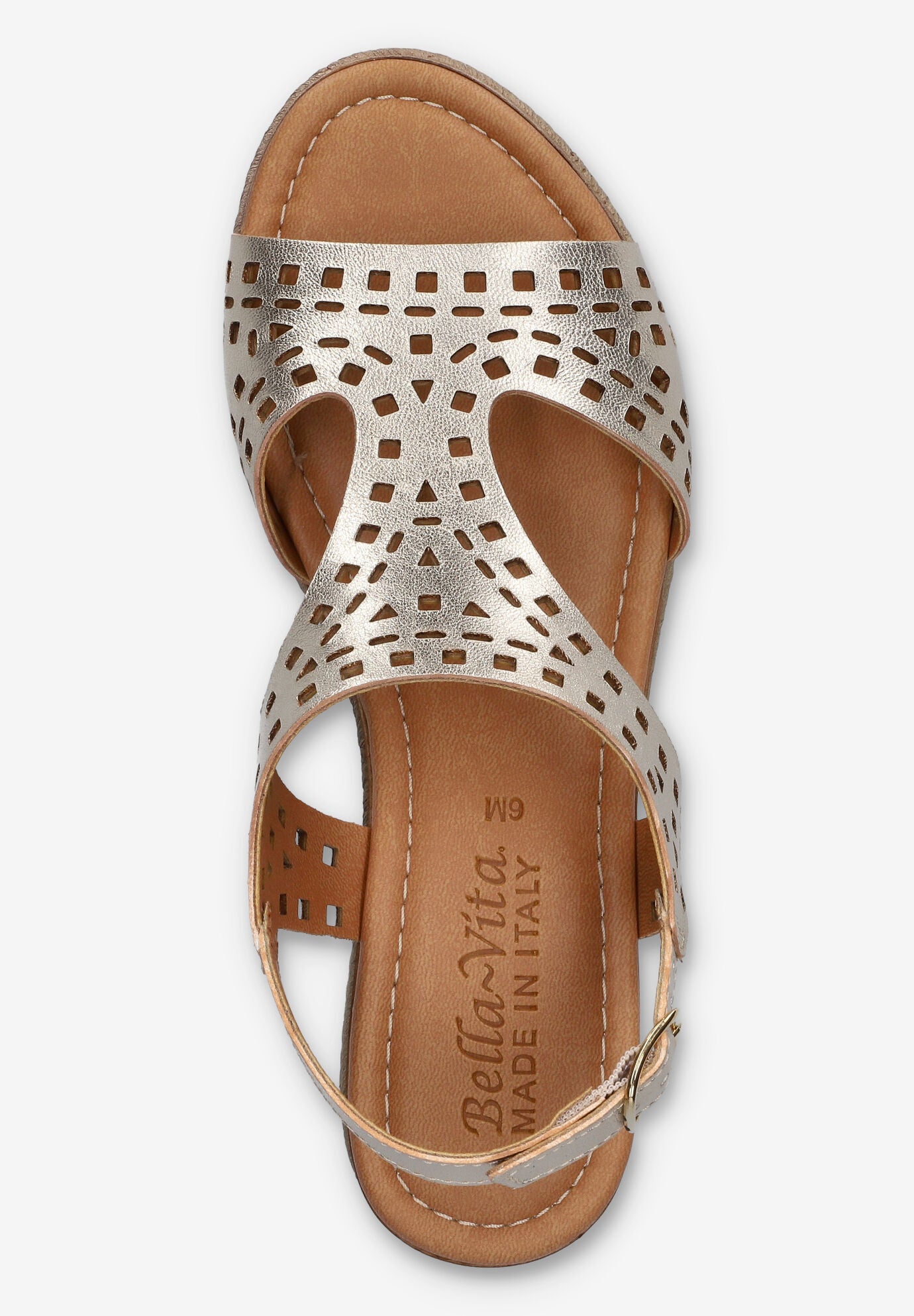 Ann-Italy Wedge Sandal, CHAMPAGNE LEATHER, alternate image number 6