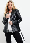 High-Low Peplum Leather Jacket, , alternate image number null