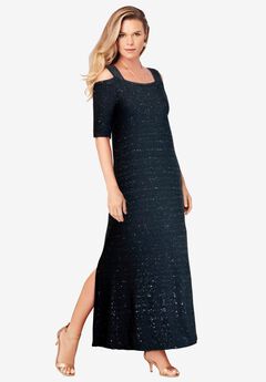 Plus Size Cold Shoulder Maxi Dress