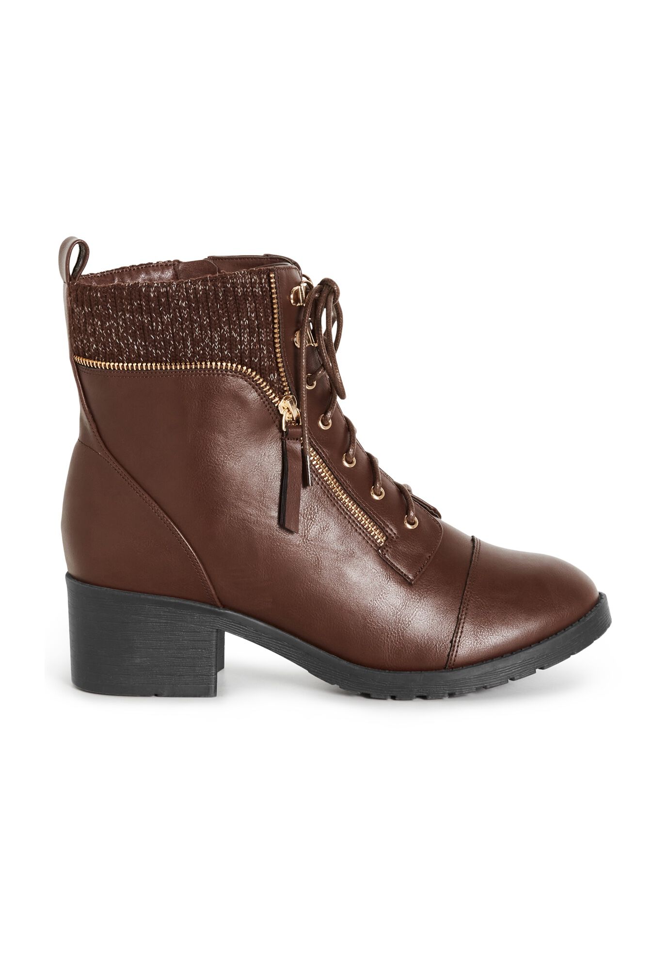 WIDE FIT Rita Ankle Boot, BROWN, on-hover image number 1