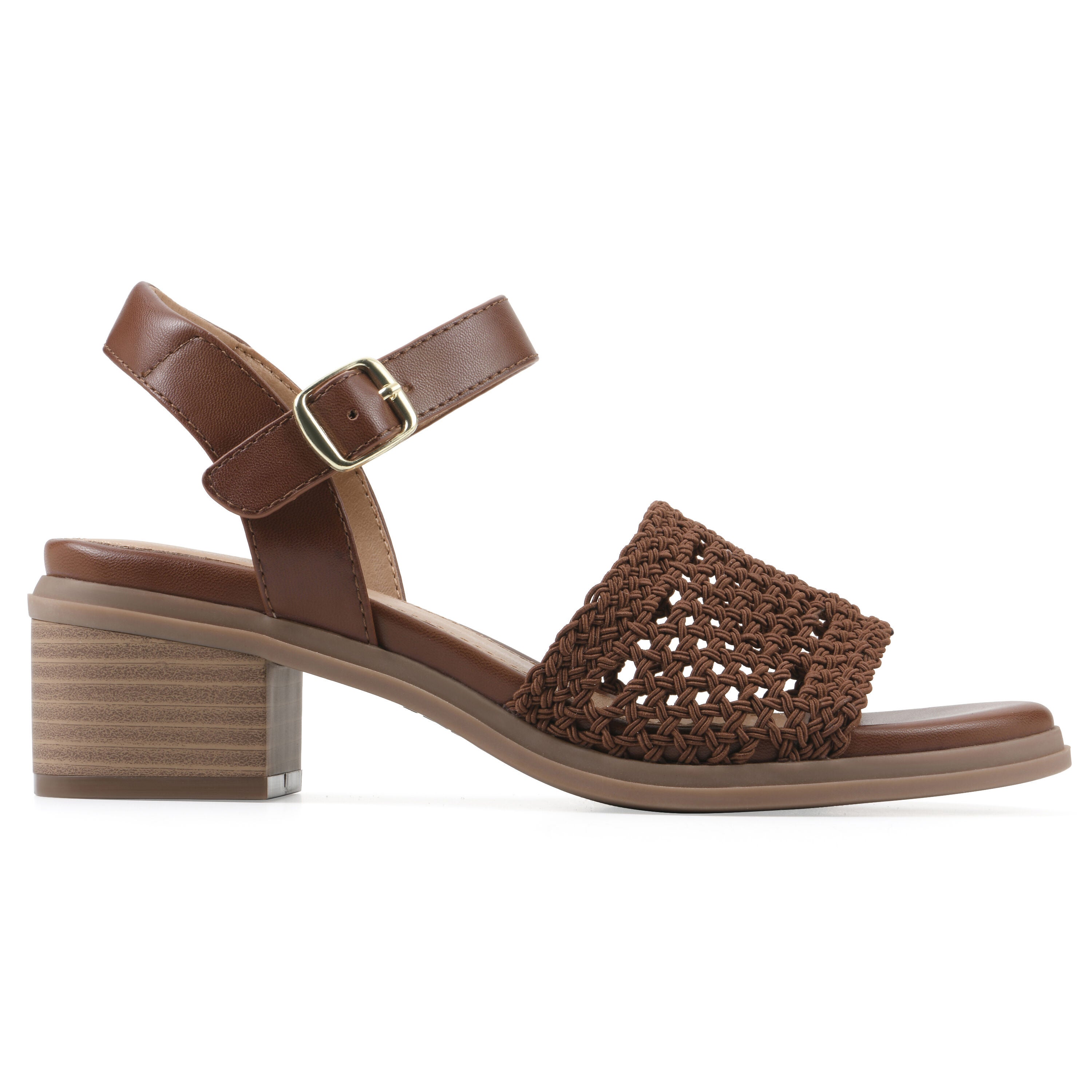 Cortland Block Heel Sandal, DARK TAN SMOOTH, alternate image number 2