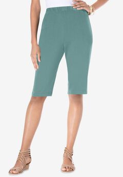 Plus Size Soft Knit Pull-on Bermuda Short