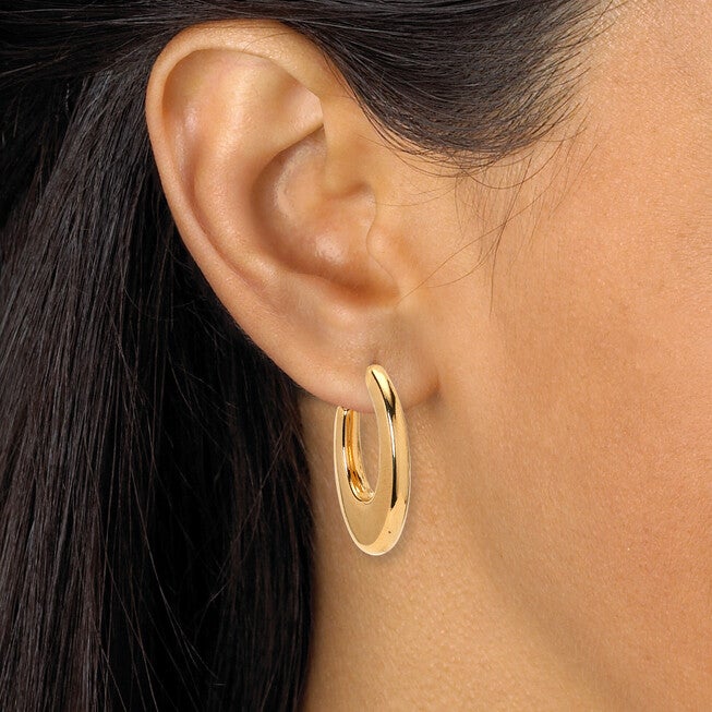 Yellow Gold Ion-Plated Stainless Steel Hoop Earrings, 3-Pair Set, GOLD, alternate image number null
