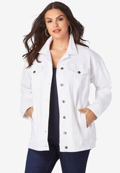 Plus Size Boyfriend Stretch Denim Jacket