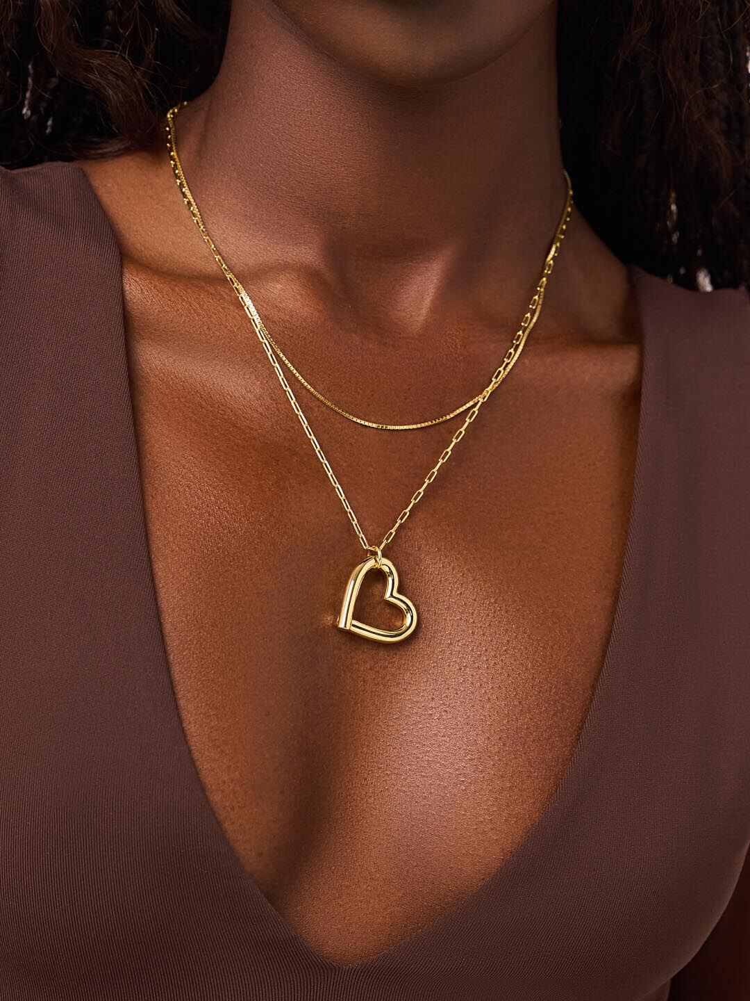 Delilah Heart Necklace, GOLD, alternate image number 1