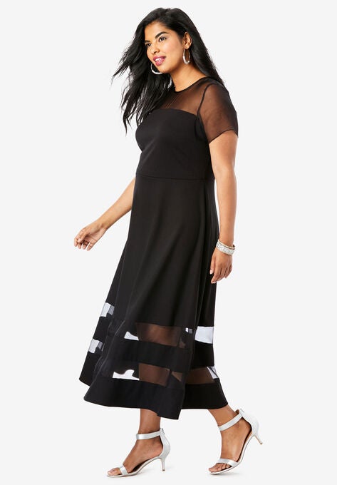 Organza Trim Dress, , alternate image number null