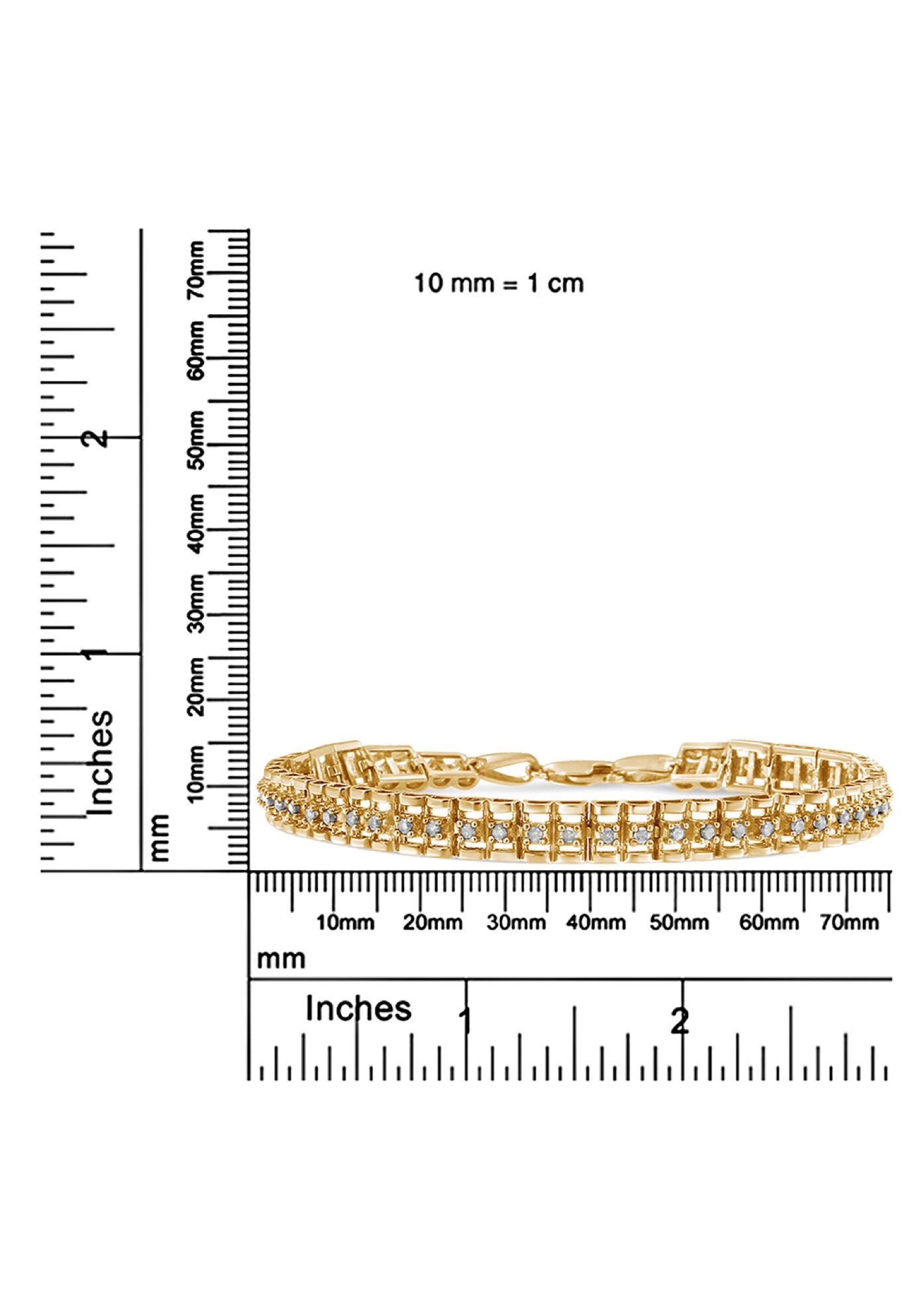 Yellow Gold Plated Sterling Silver 1/2 Cttw Diamond Doublelink Tennis Bracelet, , alternate image number 4