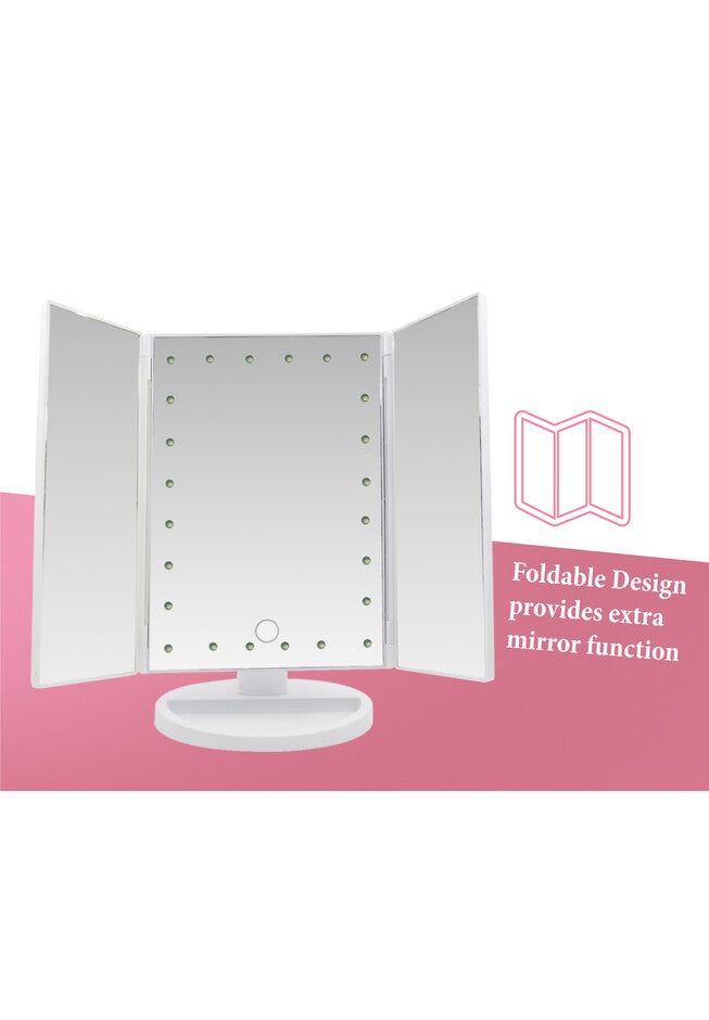 Tri-Fold Led Vanity Makeup Mirror, , alternate image number null