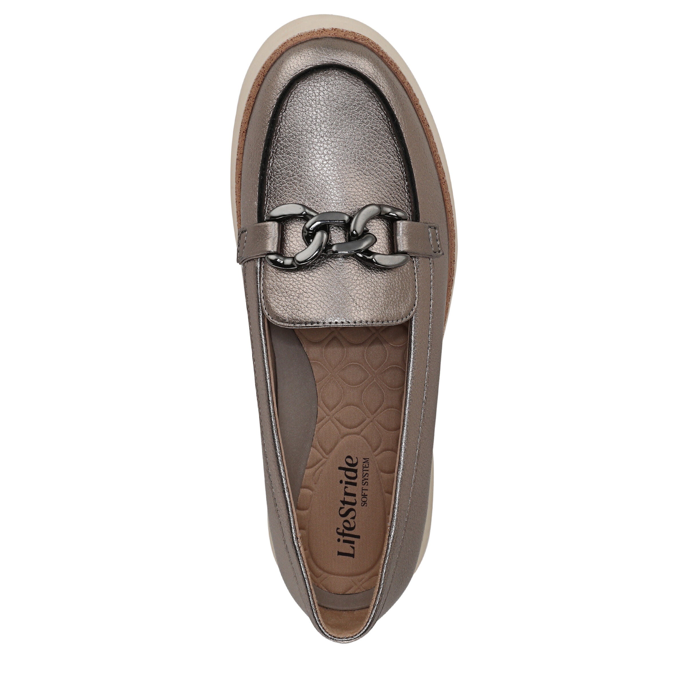 Chelsea Bit Platform Loafter, PEWTER GREY LEATHER, alternate image number 6