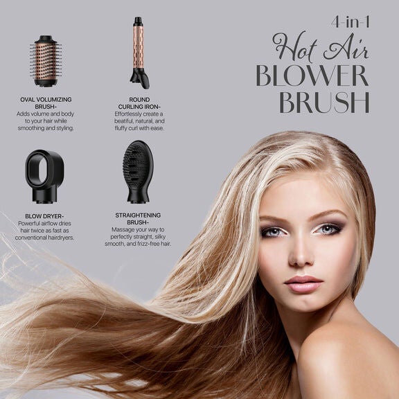 Hair Blower Brush, BLACK, alternate image number 2