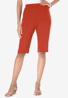 Plus Size Soft Knit Pull-on Bermuda Short