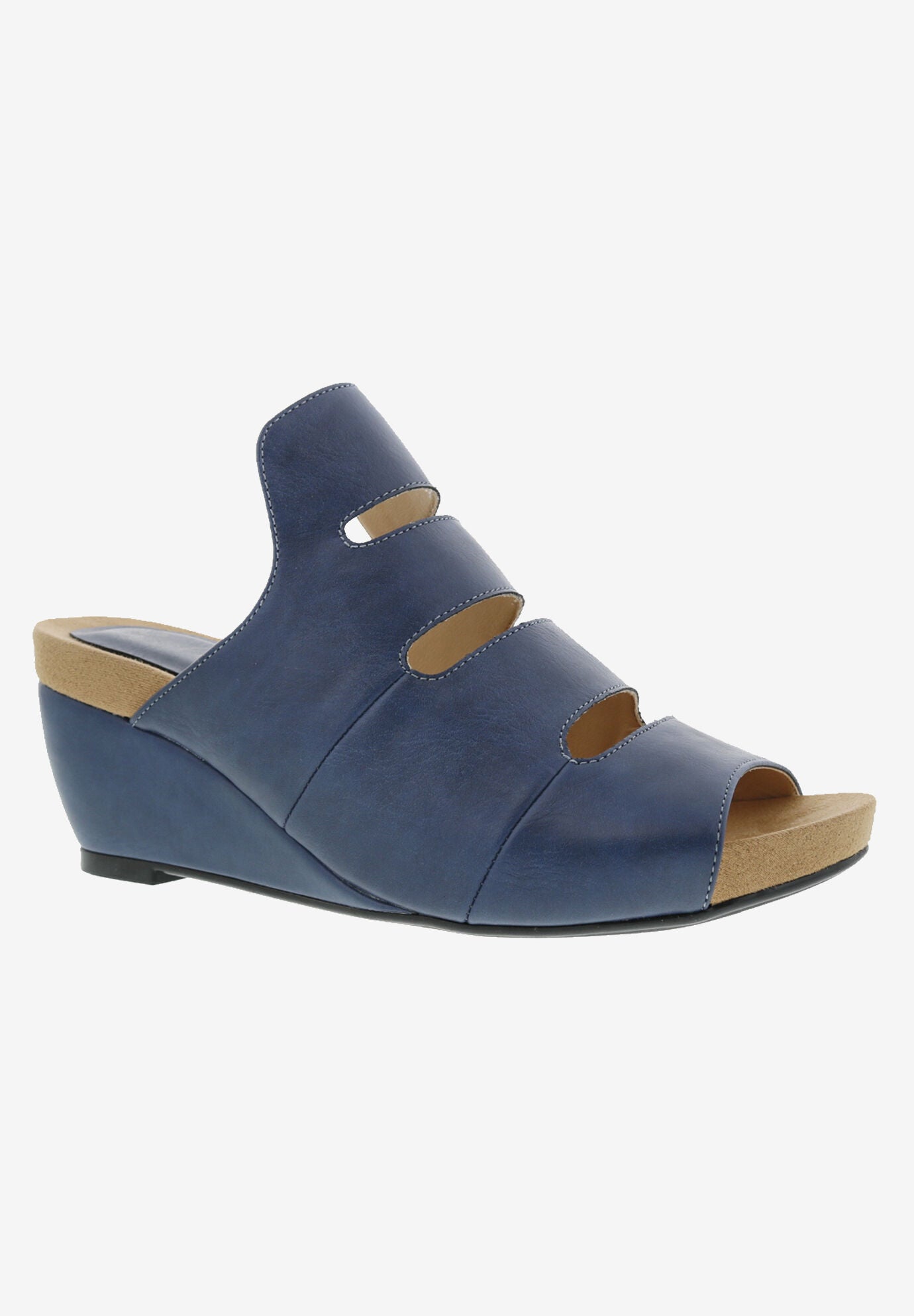 Whit Wedge Sandal, BLUE SMOOTH, hi-res image number 0