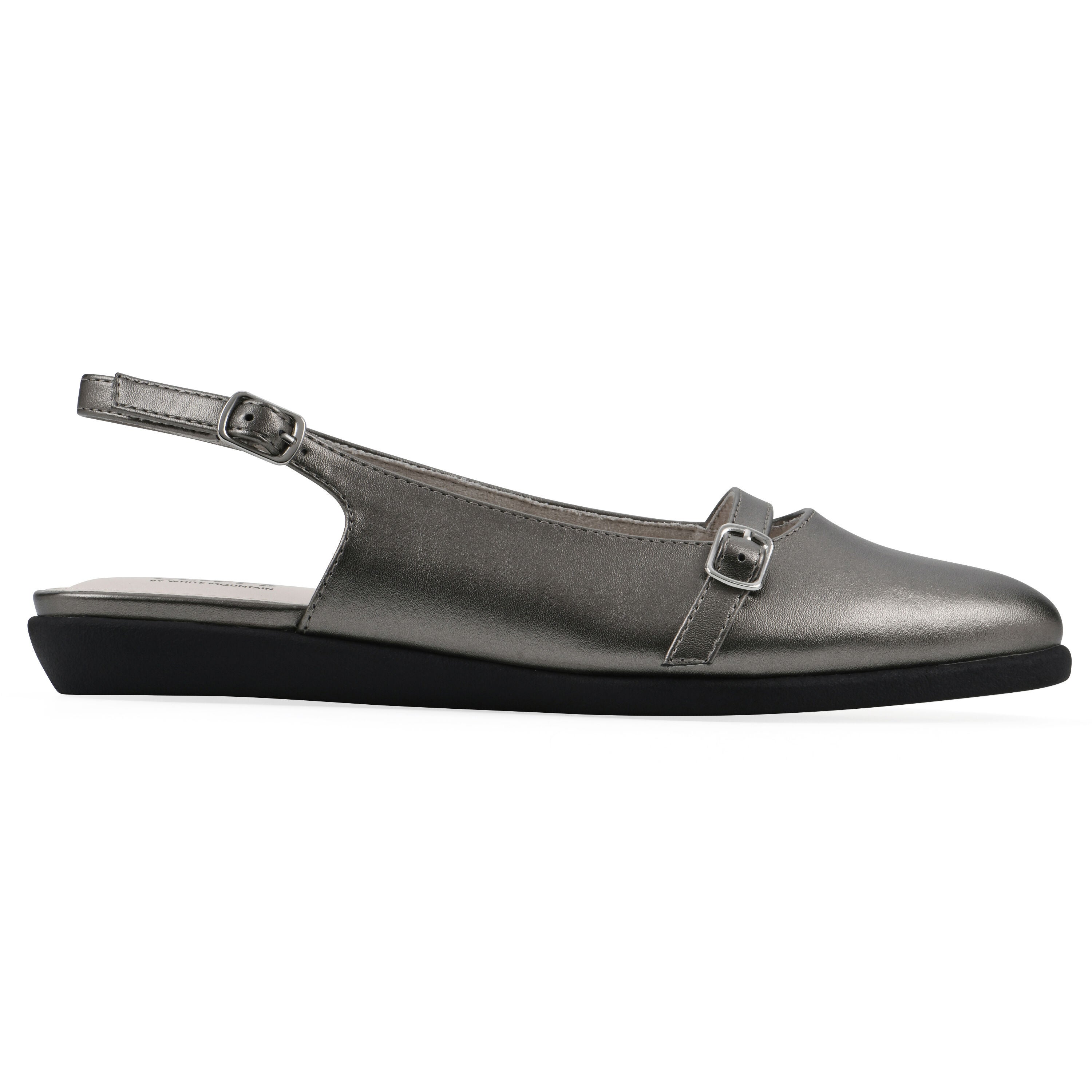 Miloni Slingback Flat, PEWTER METALLIC, alternate image number 2