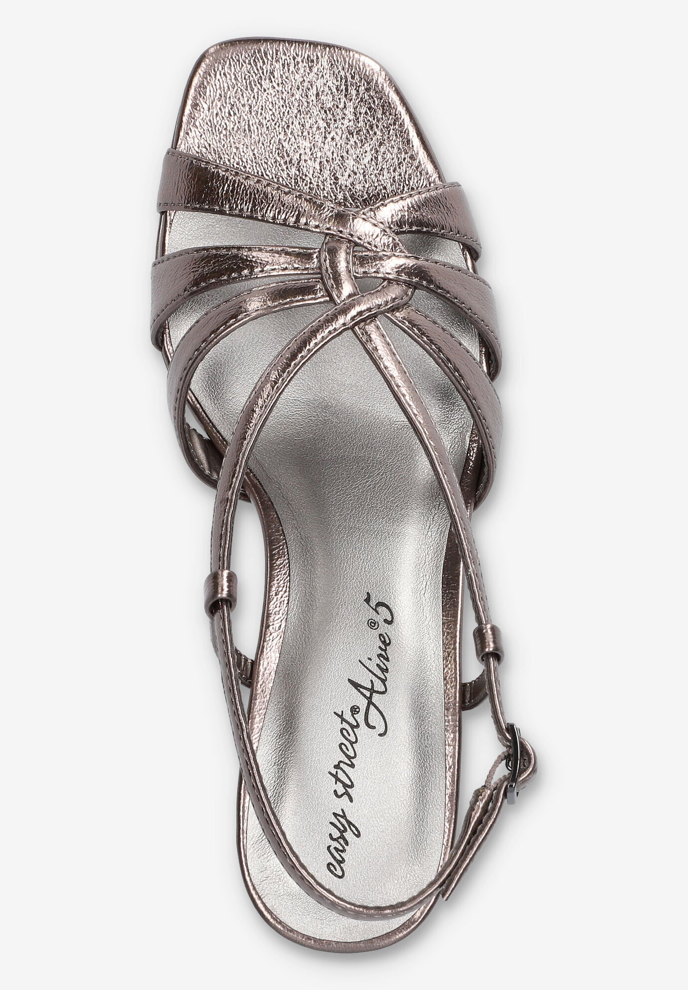 Valorie Sqaure Toe Platform Sandal, PEWTER CRINKLED, alternate image number 6