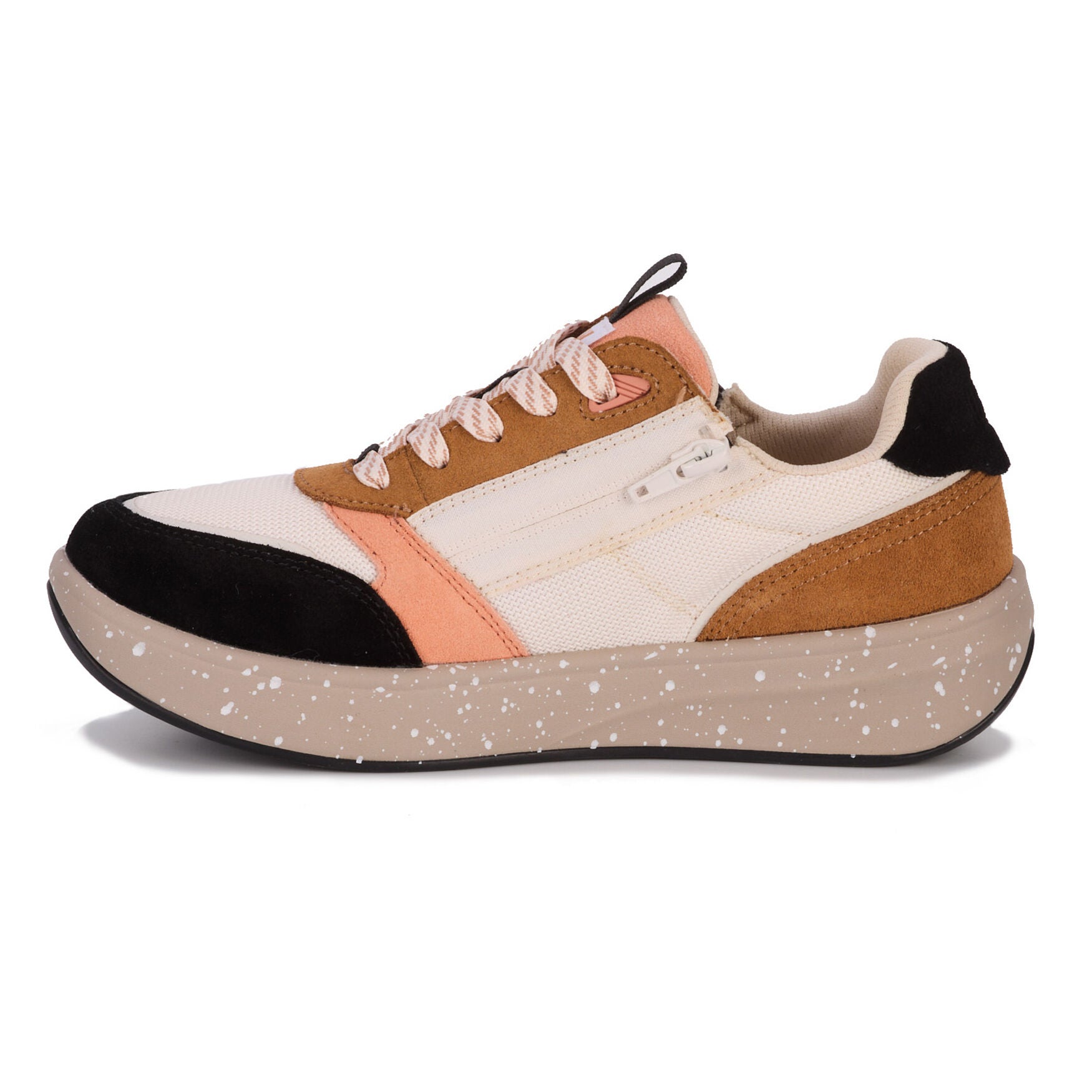 Happy Double Zip Sneaker, BLACK AND TAN, alternate image number 3
